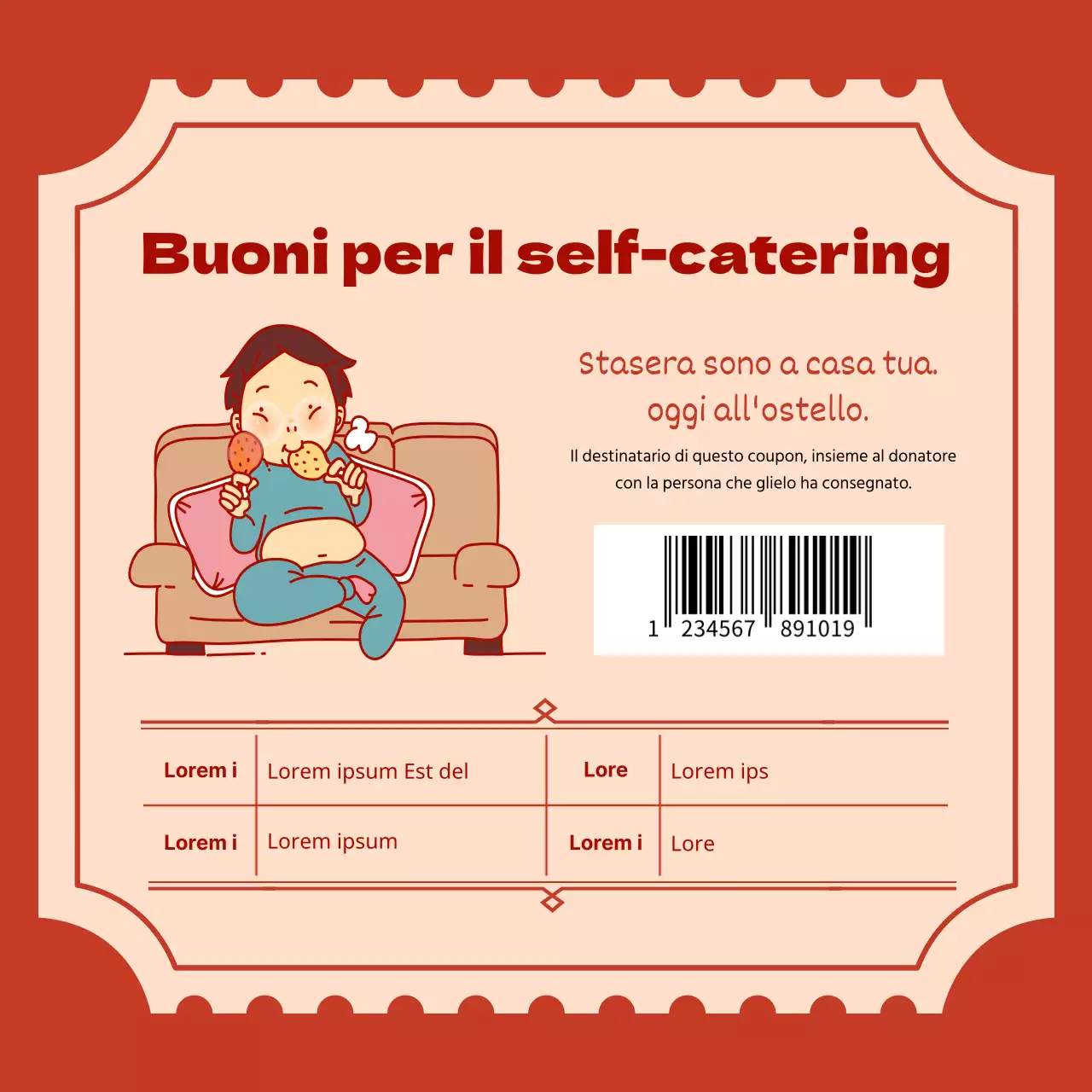 Tagliandi umoristici in rosso