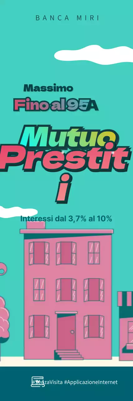 Video banner animato gif ipotecario azzurro e rosa