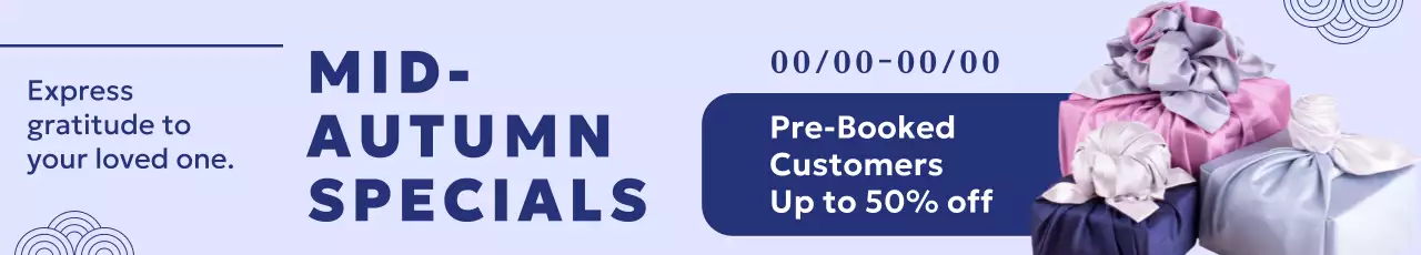 Midwinter sale banner with navy text on a purple background