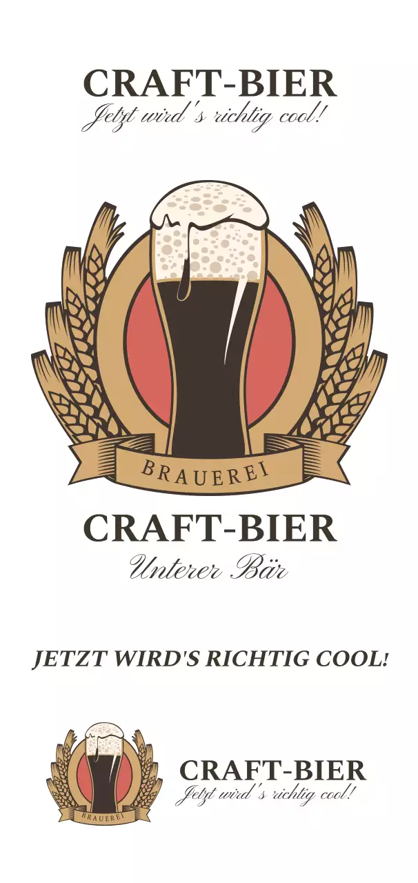 Einfaches Konzept Bier Festival Logo in braun und schwarz