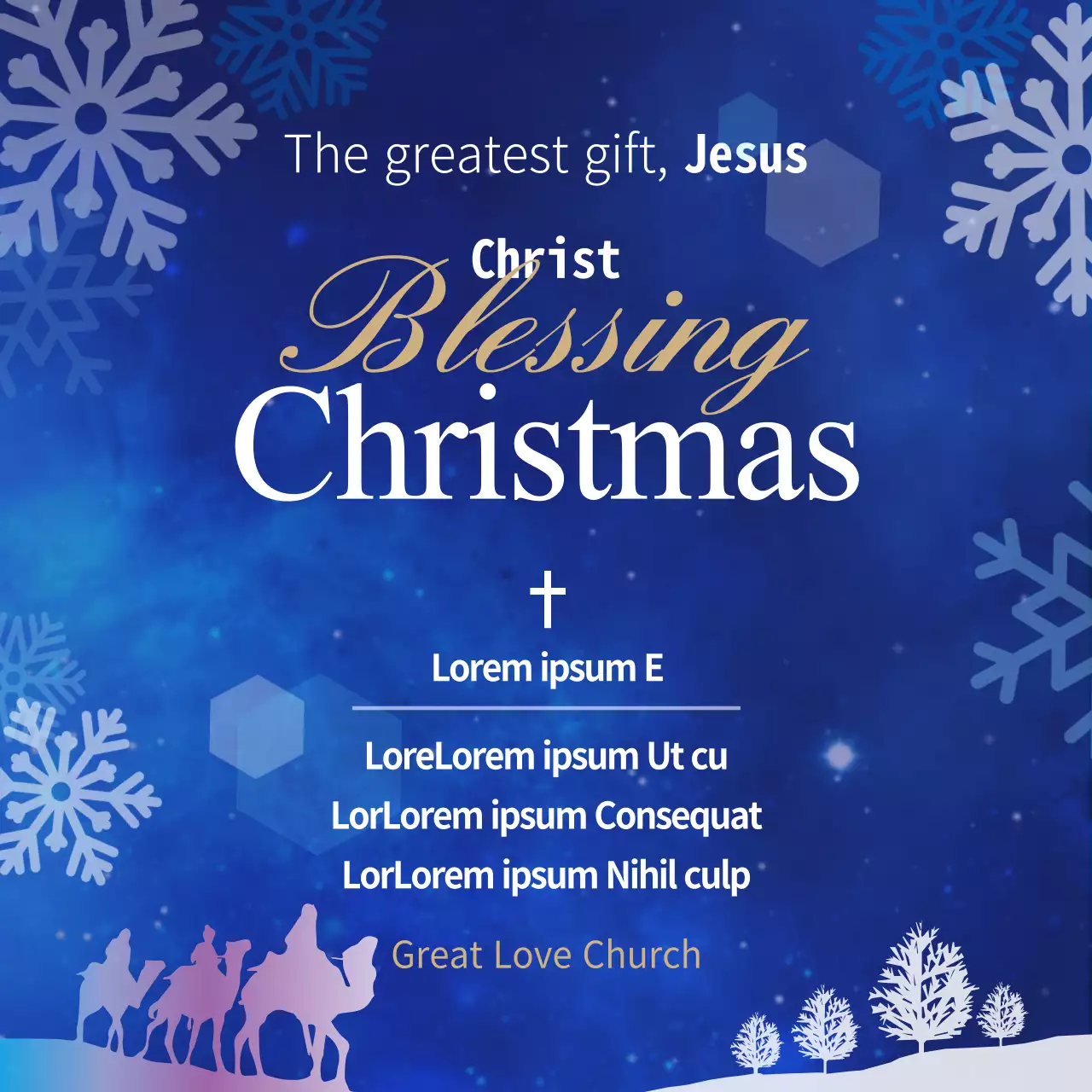 Blue Traditional Christmas Event Banner