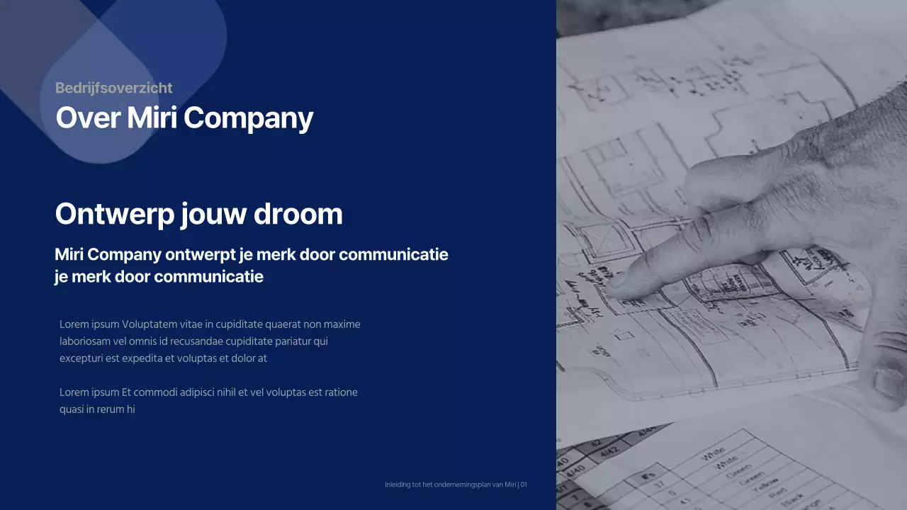 Marineblauw eenvoudig zakelijk bedrijfsplan rapport