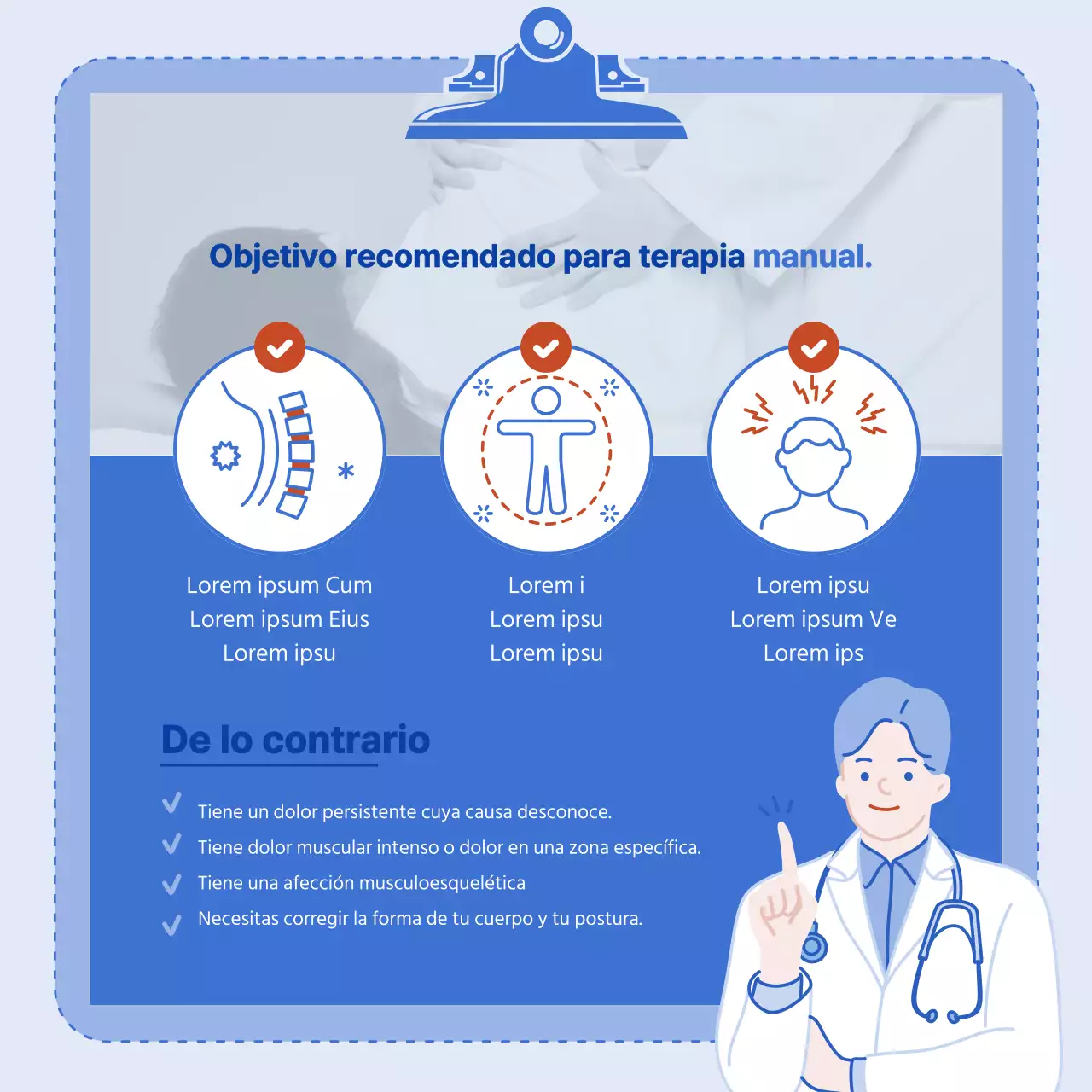 Esquema de color azul con ilustraciones limpias y un concepto infográfico.