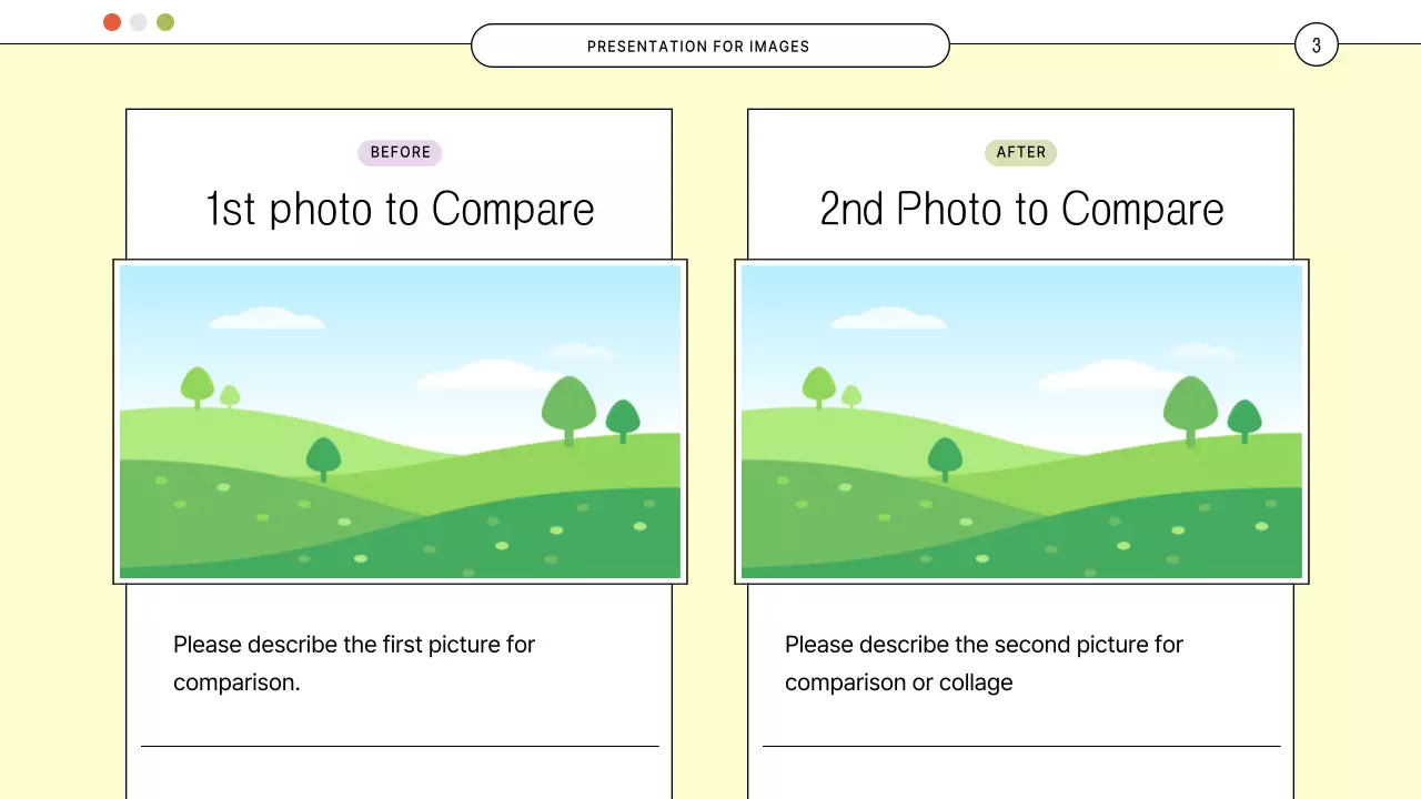 노란색 바탕의 홈페이지 컨셉의 귀여운 사진 콜라주 프레임