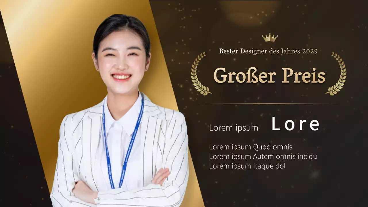 Ein Konzept für eine Soiree zur Preisverleihung in Gold und Schwarz