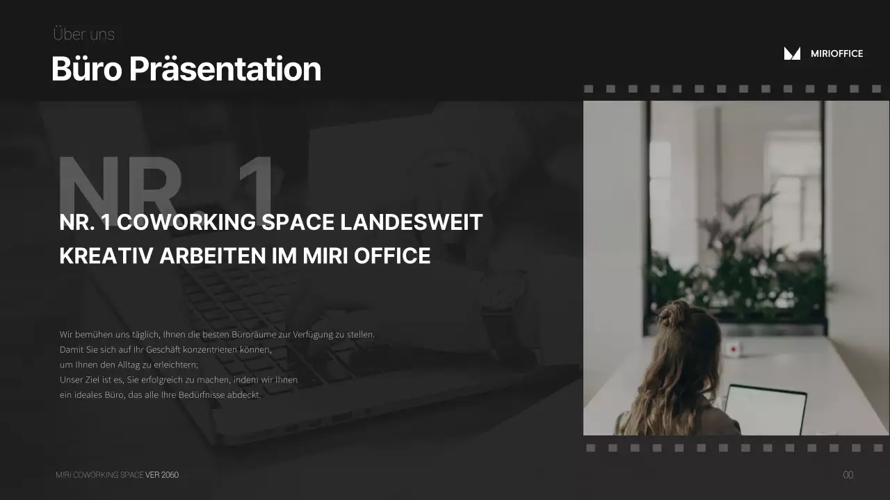 Monotones einfaches Filmkonzept für ein Gemeinschaftsbüro