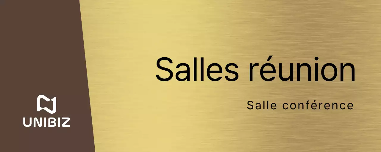 Panneau simple avec des noms de départements d'entreprises marron et noir et des formes carrées.