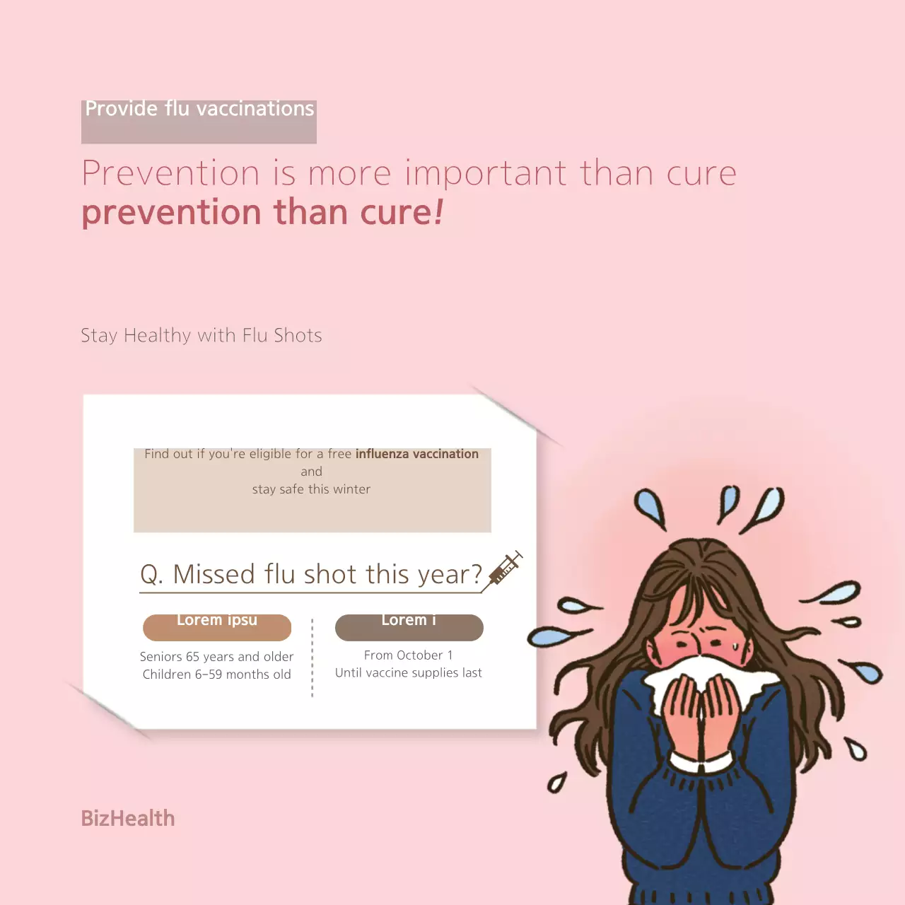 Pink Modern Flu Announcement Banner
