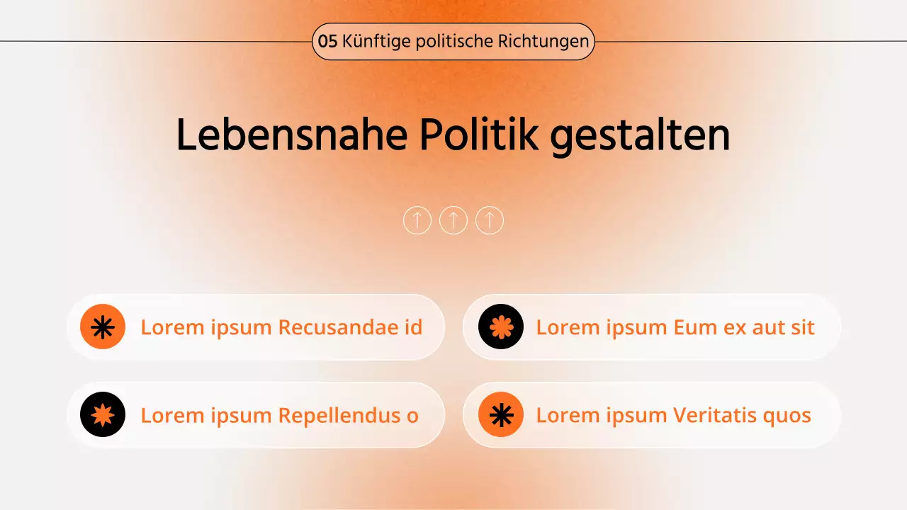 Seminarpräsentation mit orangefarbenem Farbverlauf