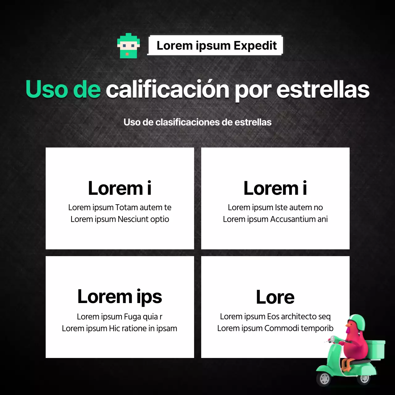 Tarjeta estrellada turquesa y negranoticias