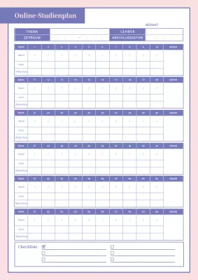 Online-Lehrpläne in rosa und violett GoodNote liniertes Papier