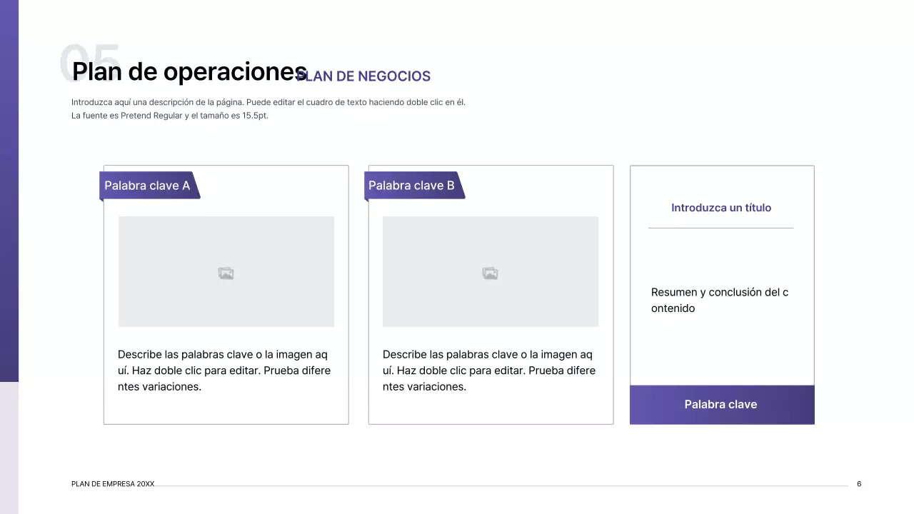 Kit de presentación de plan de negocio con concepto de índice de degradado púrpura