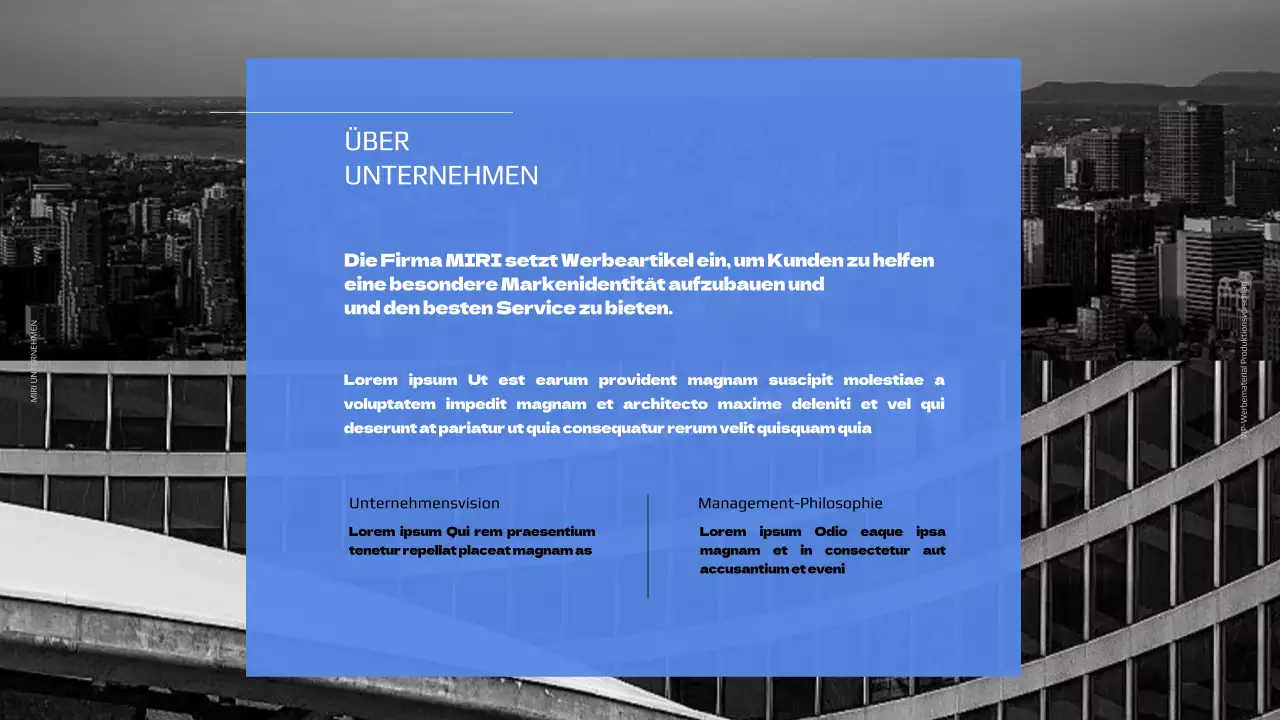 Vorschlag für ein blau gefärbtes VIP-Werbemittel