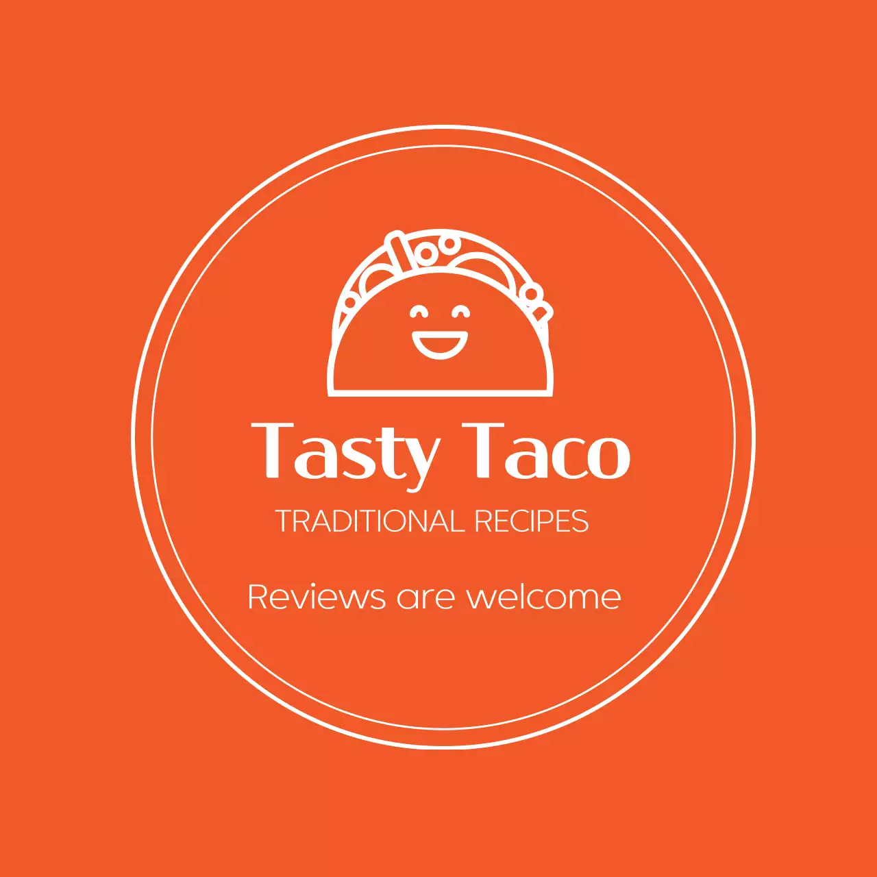 Taco restoran sederhana yang lucu dengan ilustrasi berwarna oranye