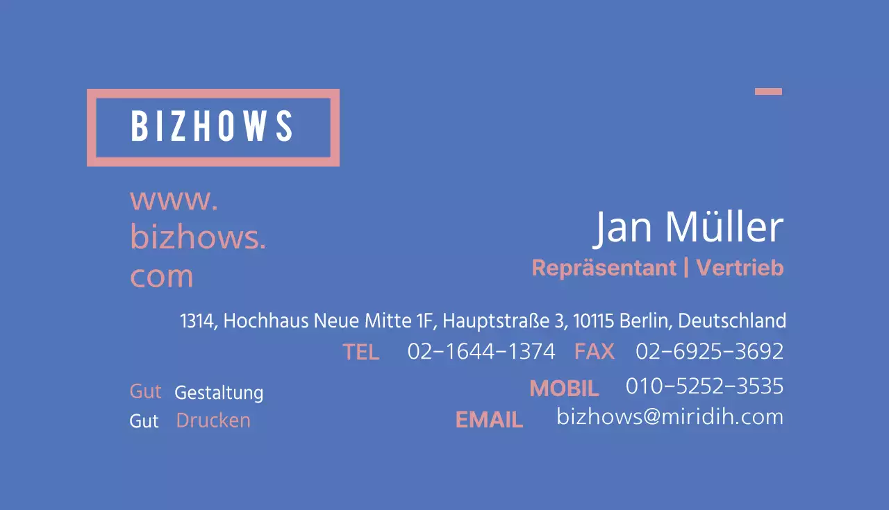 Visitenkarten für Unternehmen