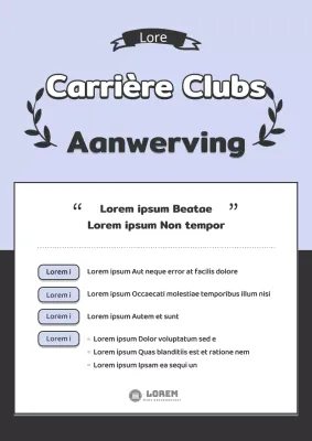 Aankondiging werving Mauve and black club