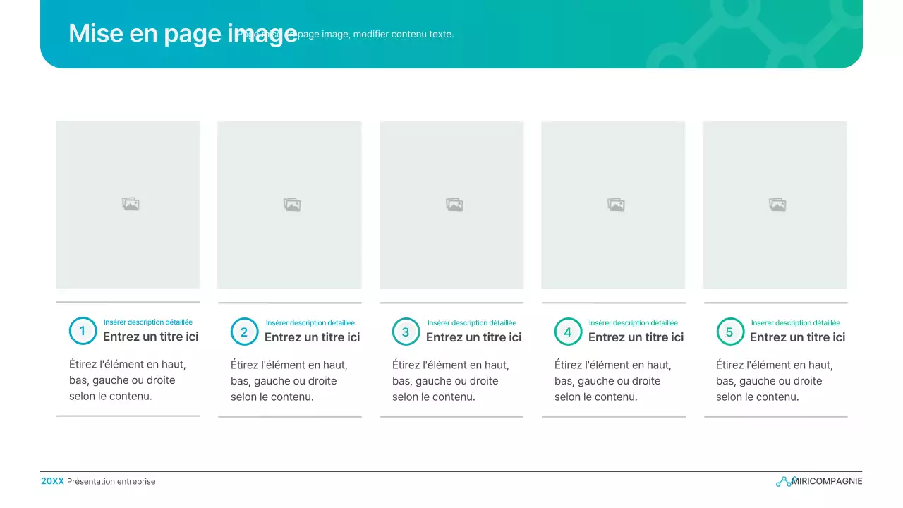 Présentation d'entreprise simple en dégradé de bleu clair et de vert