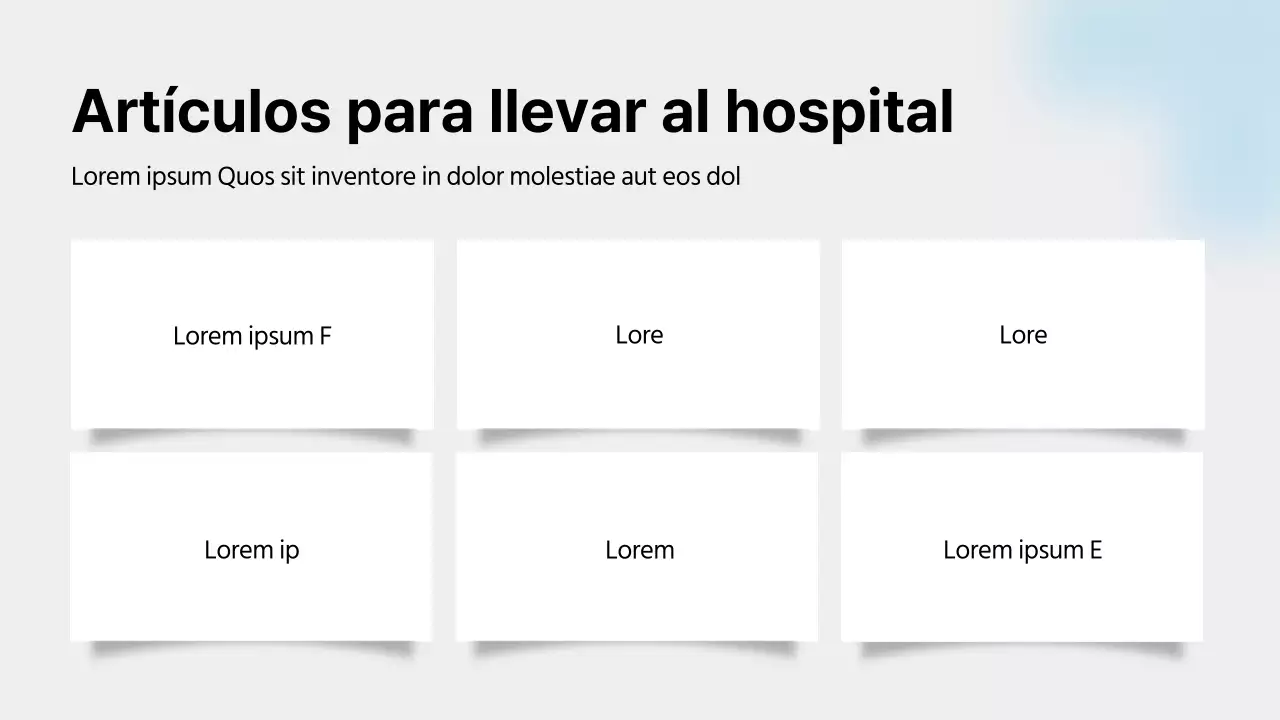 Una guía de la vida hospitalaria con colores azules, líneas limpias y sombras
