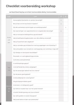 Grijze Grijze Schone Documentatie Checklist Workshop Voorbereiding