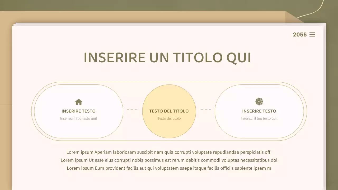 Per presentazioni con un concetto di documento pulito nei toni dell'oliva e del beige