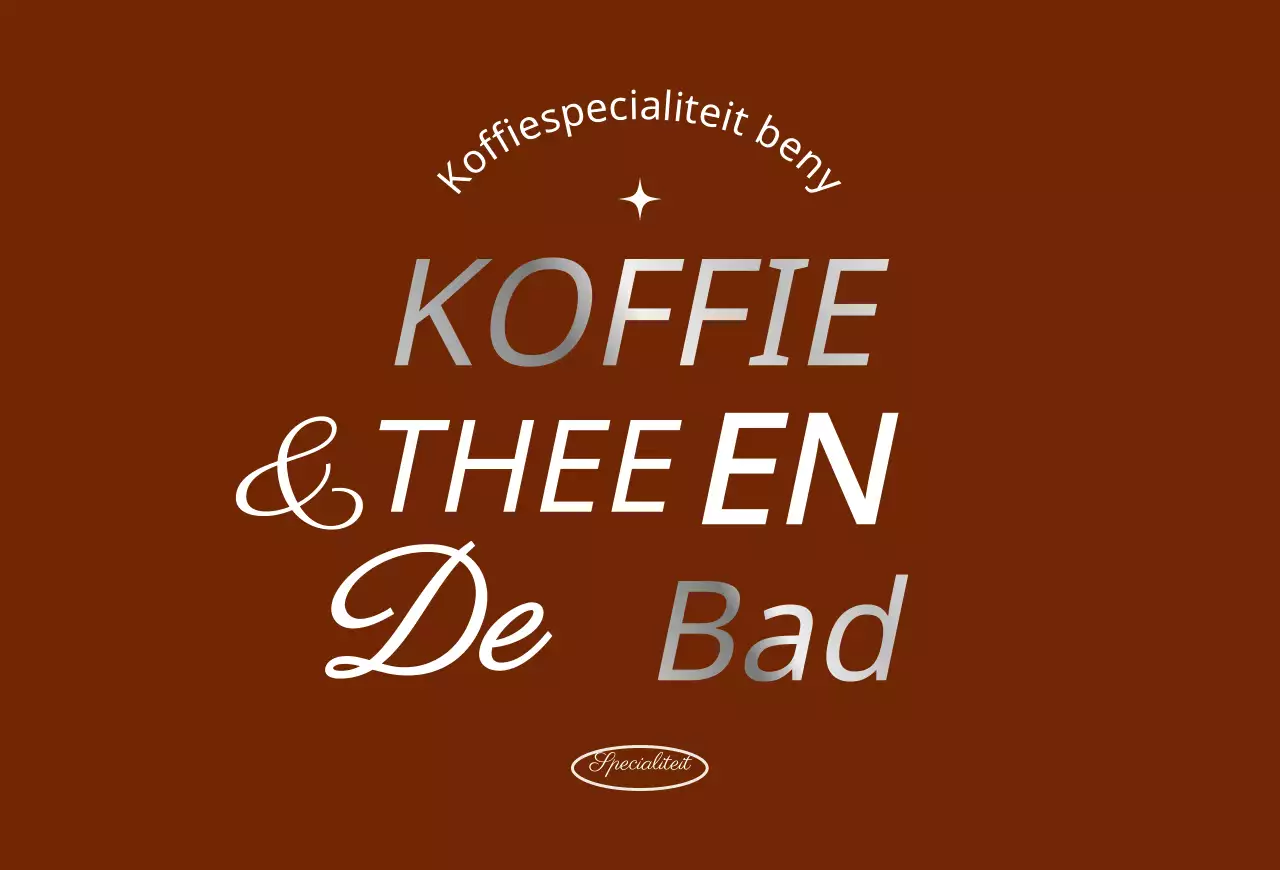 Sentimentele cafébelettering in bruin en zilver