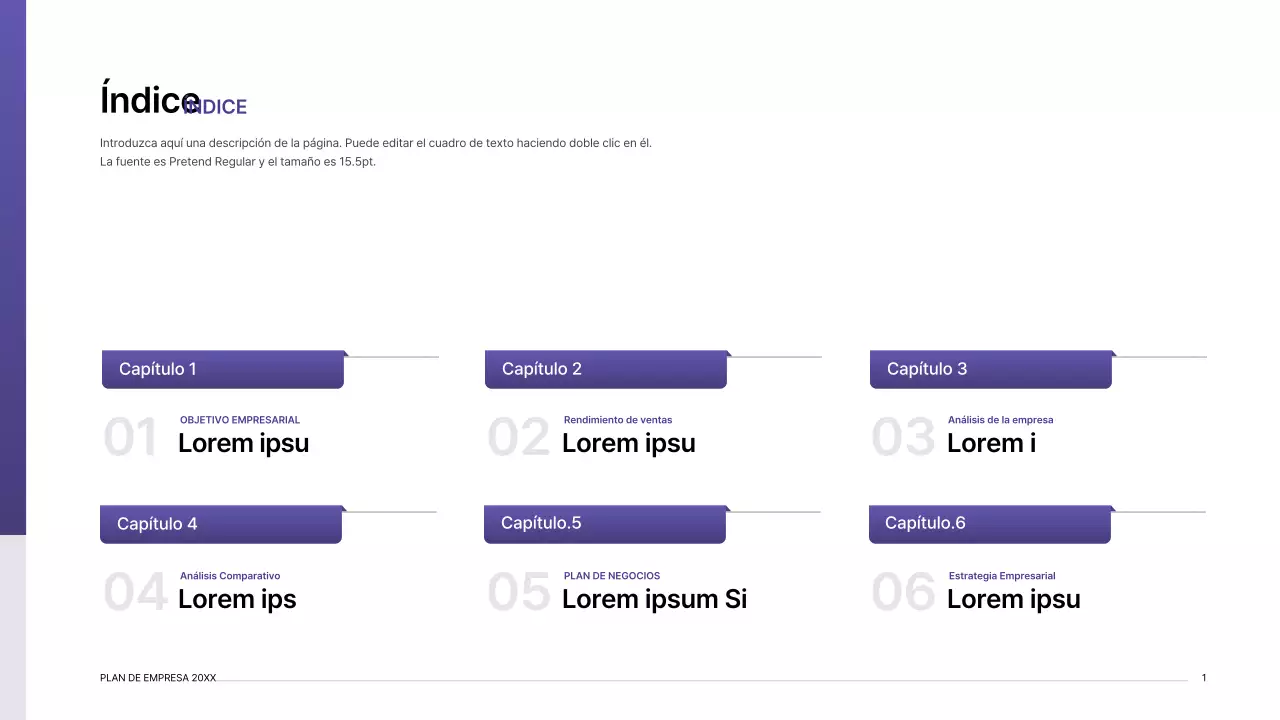 Kit de presentación de plan de negocio con concepto de índice de degradado púrpura