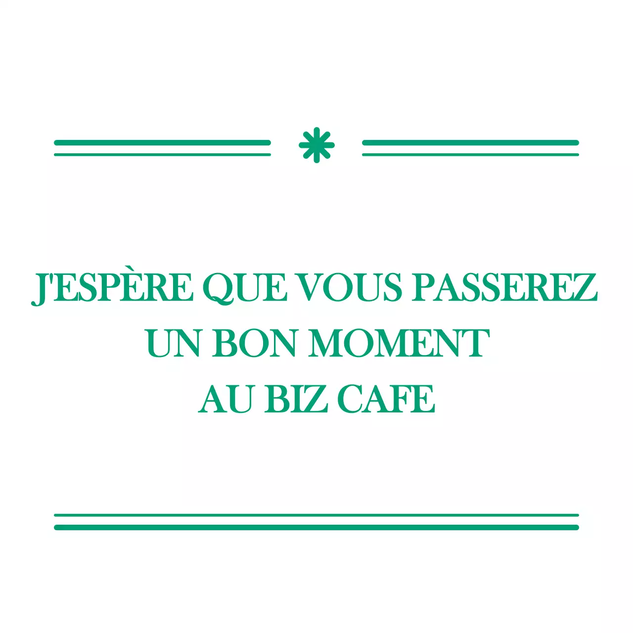 Texte vert et émotionnel style papeterie cafe