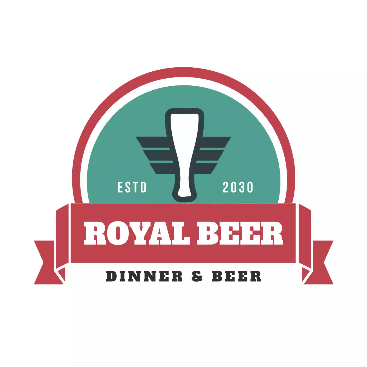 緑 シンプル ビール ロゴ