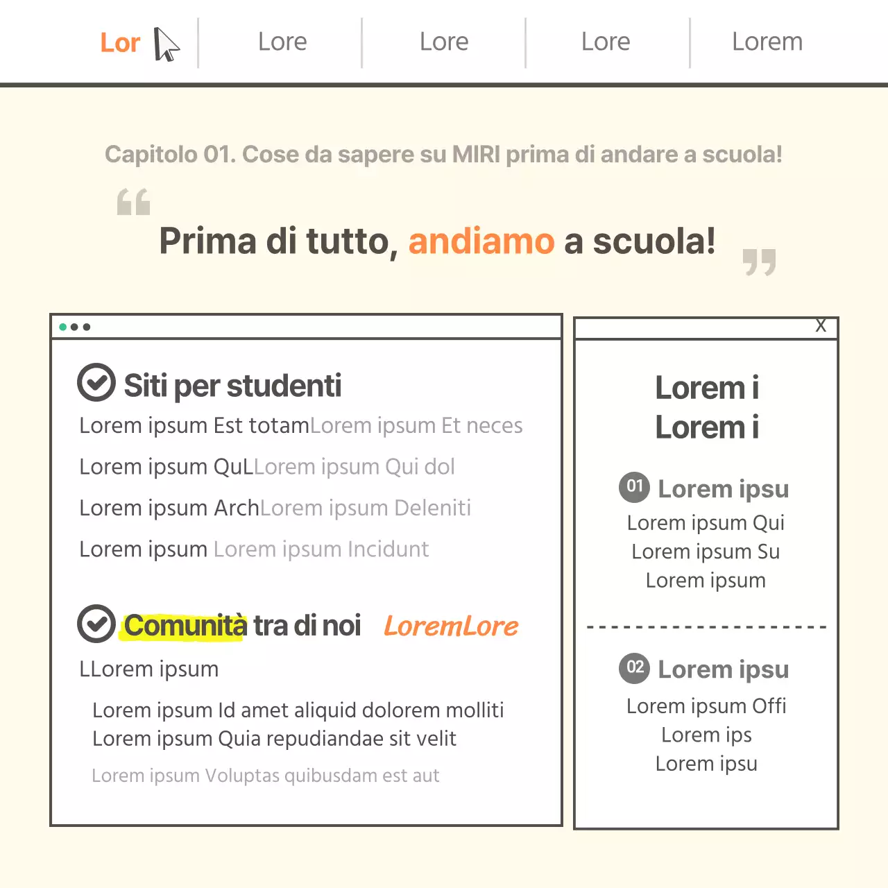 Cartolina gialla per i consigli scolasticiNews design