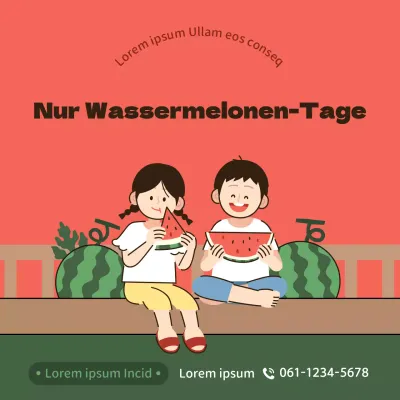 Wassermelone Thema mit klaren Linien Illustration Konzept