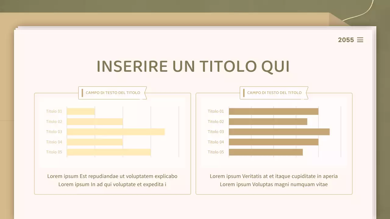 Per presentazioni con un concetto di documento pulito nei toni dell'oliva e del beige