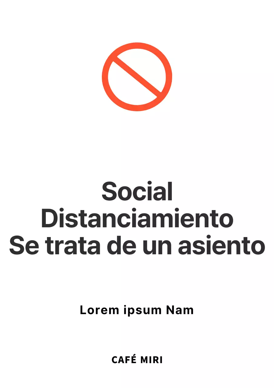 Soporte acrílico sencillo para señales de asiento de distanciamiento social