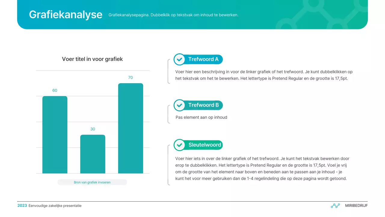Eenvoudige zakelijke presentatie met kleurverloop in lichtblauw en groen