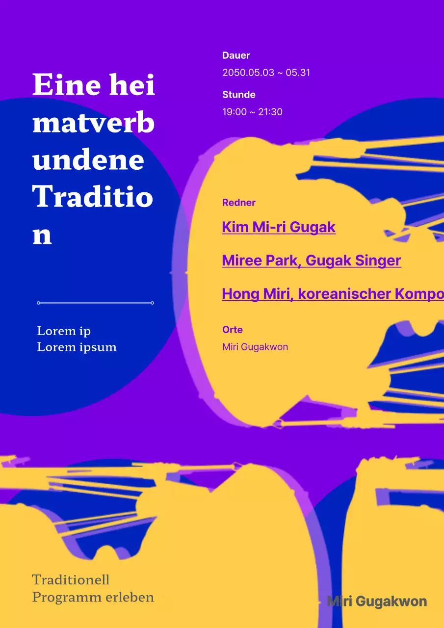 Traditionelle Kultur in Gelb und Lila erleben