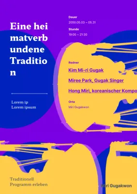 Traditionelle Kultur in Gelb und Lila erleben