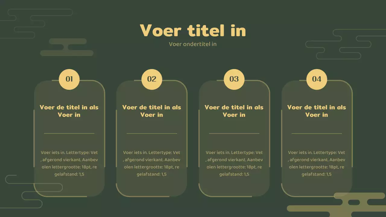 Groen en geel traditioneel Koreaans concept inhoudsopgave diagram