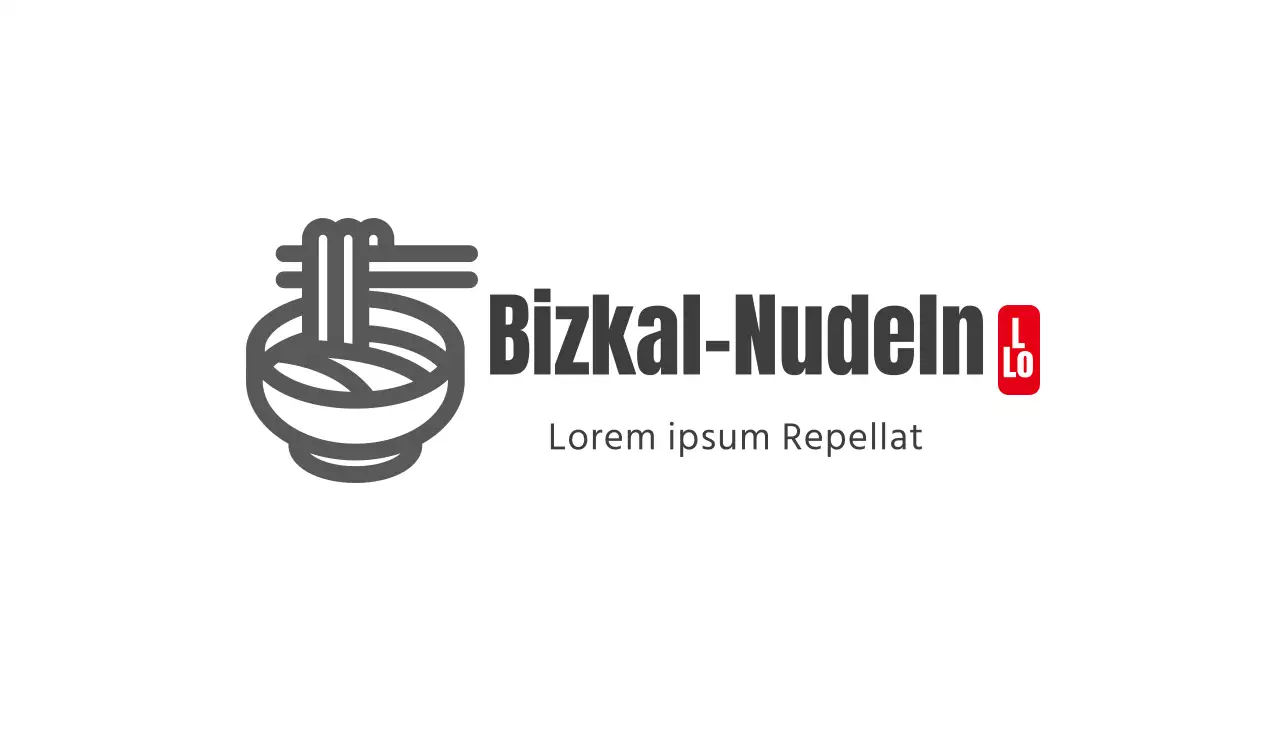 grau rot illustration logo nudel visitenkarte