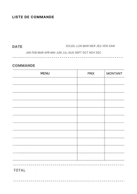 Affiche de conception simple de bon de commande en blanc