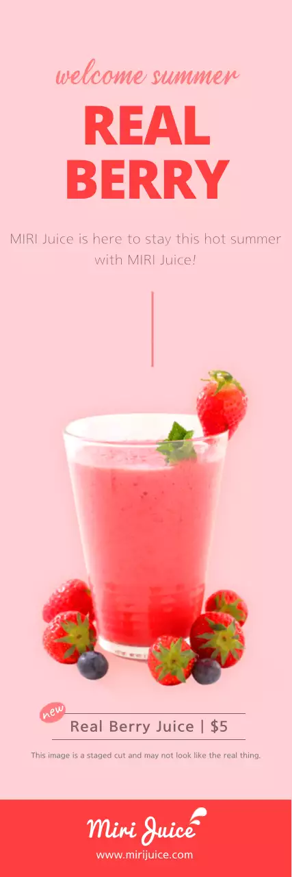 Pink Summer Berry Juice Banner