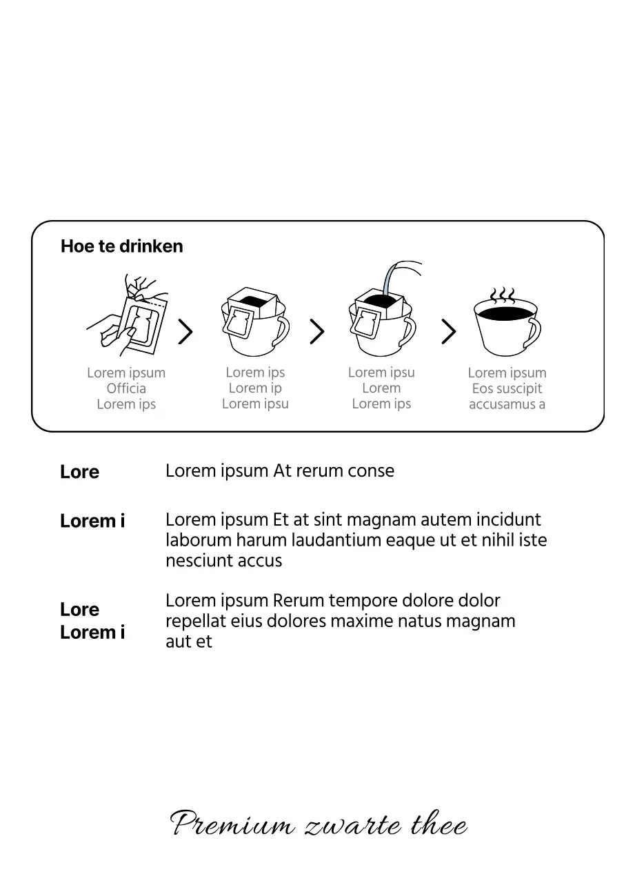 Lijnillustratie Zwarte Thee Pakket