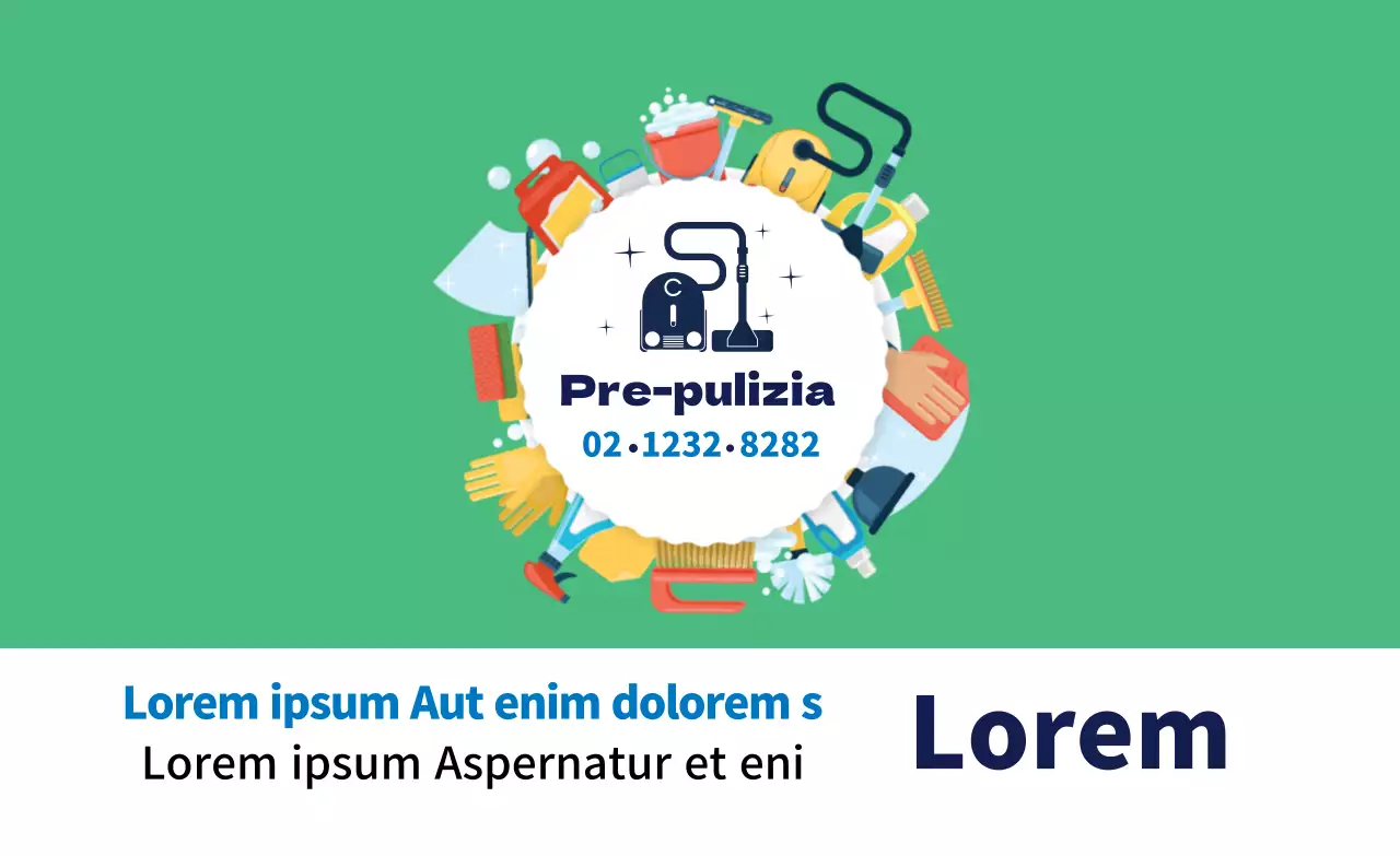 Illustrazione verde simpatica servizio di pulizia promozione di pulizia