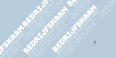 Blauwe tekst merknaam