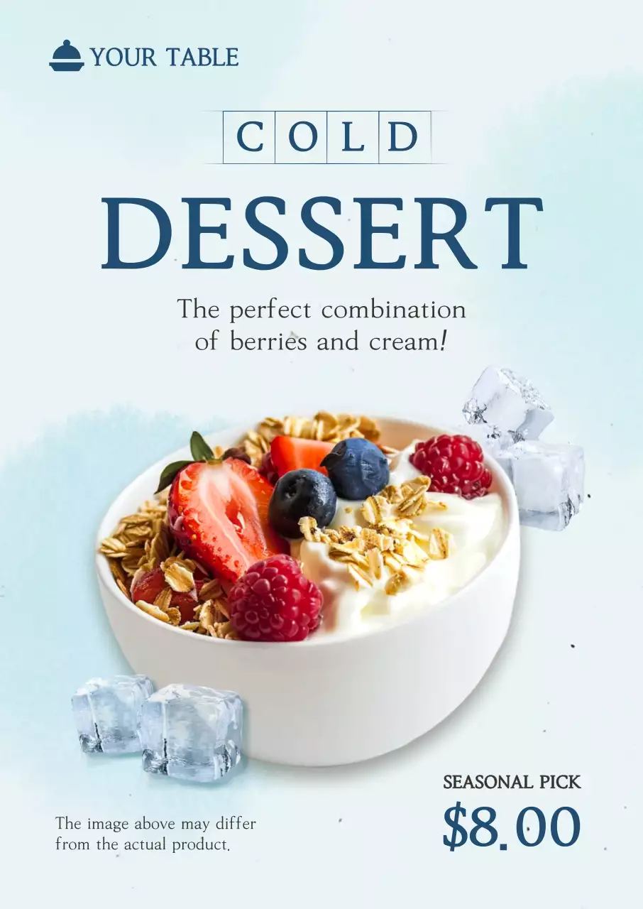 White Minimal Dessert Promotion Poster