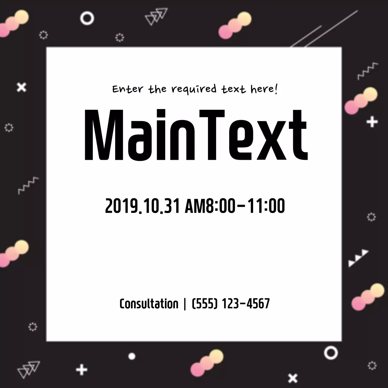 Black Geometric Event Announcement Banner