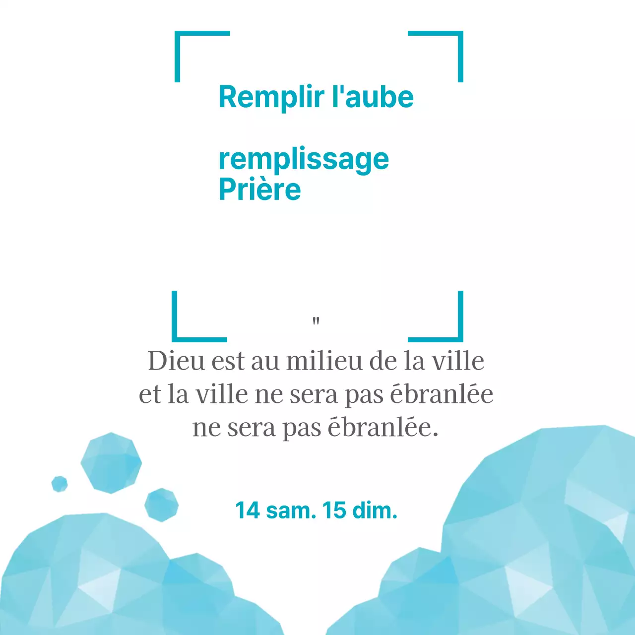Des prières pour remplir l'aube