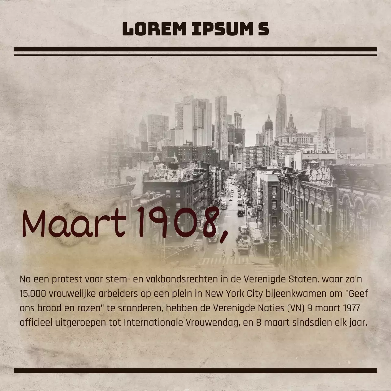 Internationale vrouwendag in de geschiedenis van Brown Newspaper CardNews