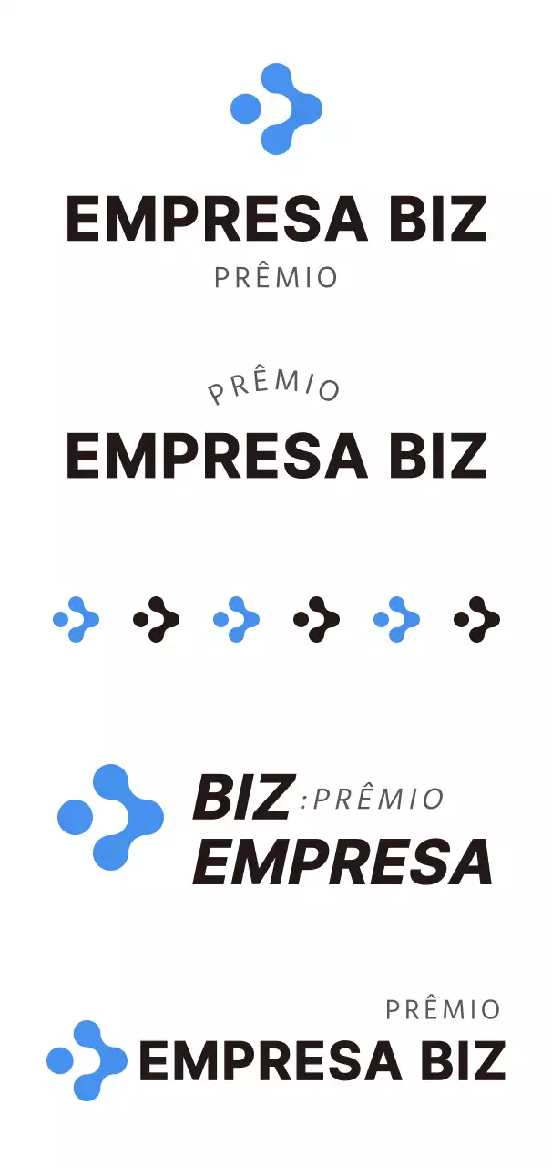 Estilo simples em preto e azul claro com um logótipo da empresa