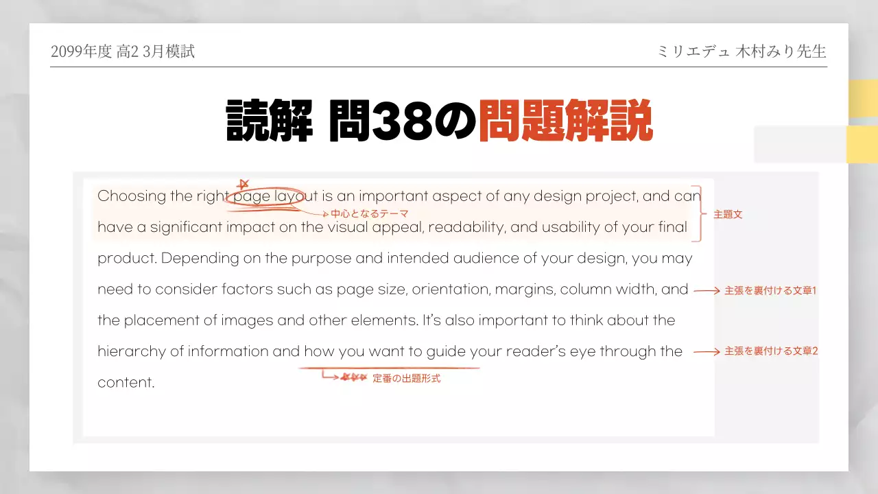 オレンジ シンプル 試験 資料 プレゼンテーション