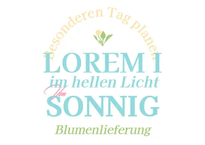 Werbung für ein Blumengeschäft mit einem pastellfarbenen Vintage-Konzept mit dem Namen des Geschäfts und Blumenillustrationen.