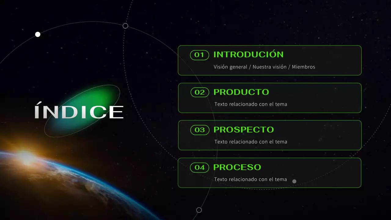 Presentación de astronáutica futurista cibernética en negro y neón